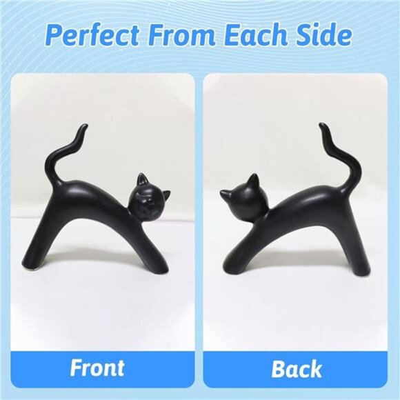 Statue Figurine Sculpture Home Decor, 2-Pack Cat Statue Set Gifts for Cat - Picture 6 of 11